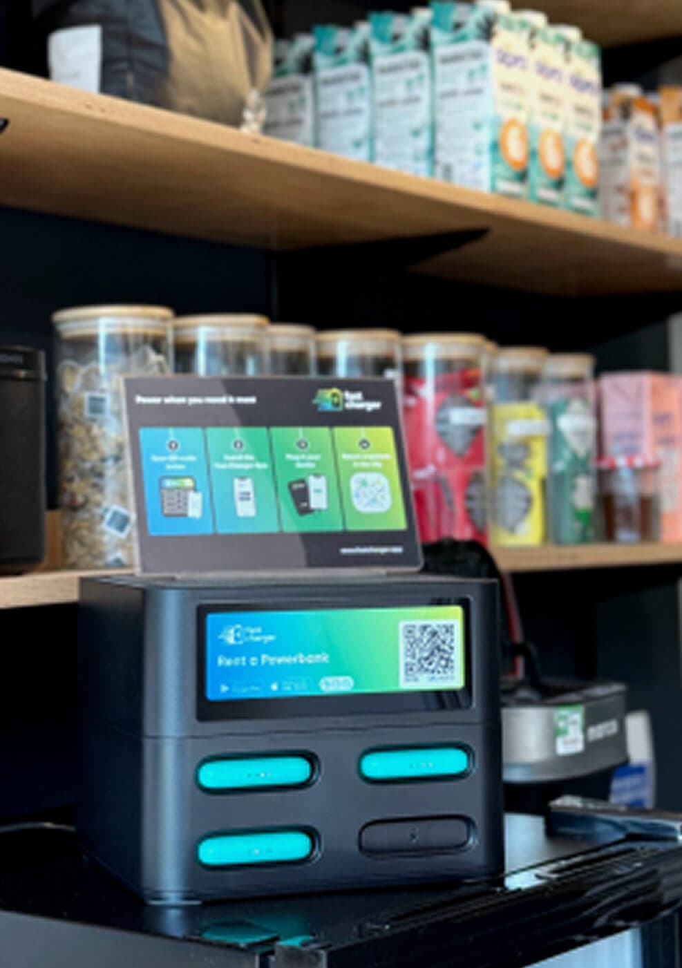 Charging in a coffee shop